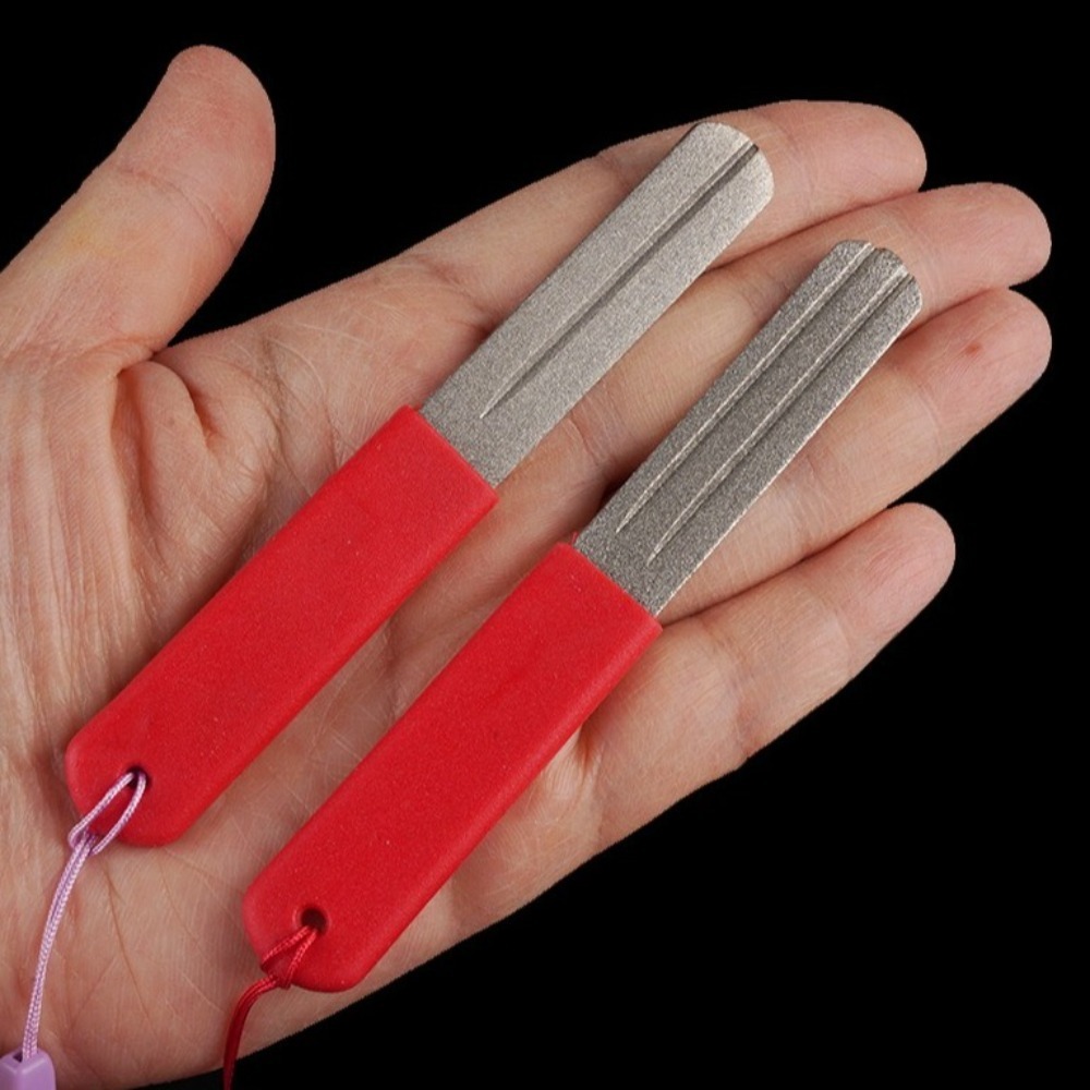 Fishing Hook Sharpener - 2Pcs Double-Sided Fishing Hook Sharpener Diamond