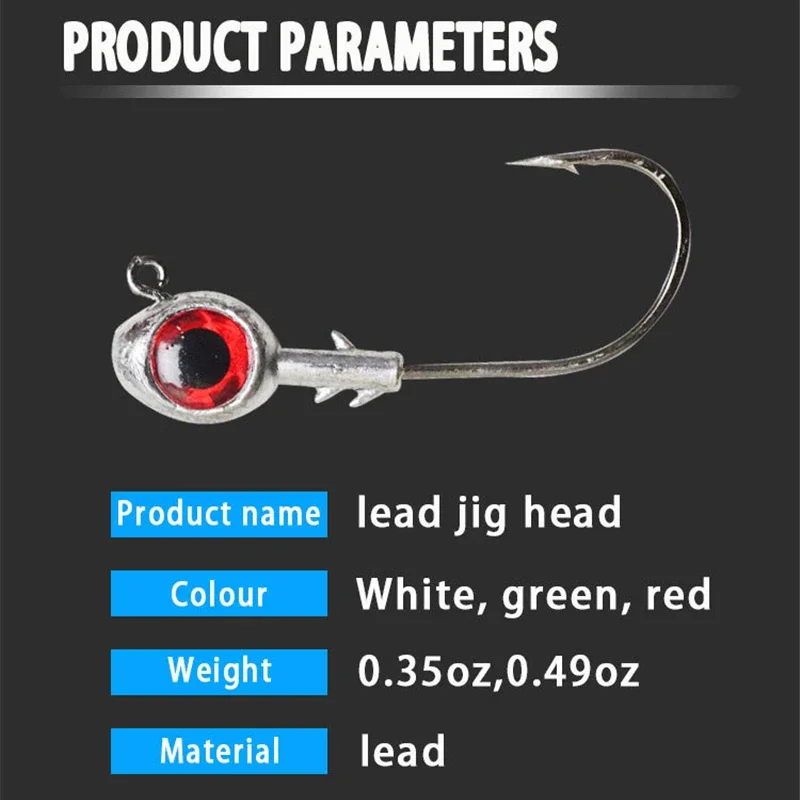 5Pcs/Lot Lead Head Hooks Big E - Fishing Hook Barbless review and price