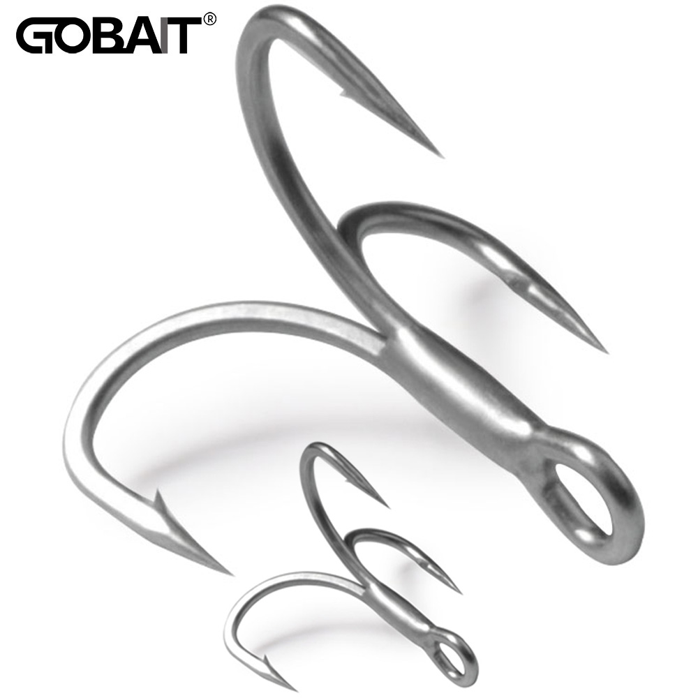 GOBAIT 20PCS Treble Hooks 2#-1 - Fishing Hook Barbless review and price