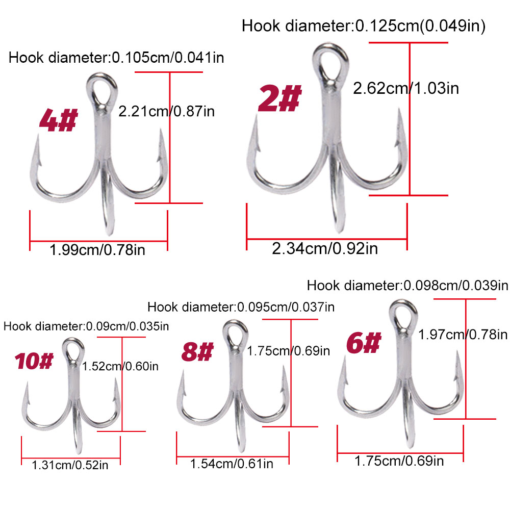 GOBAIT 20PCS Treble Hooks 2#-1 - Fishing Hook Barbless review and price