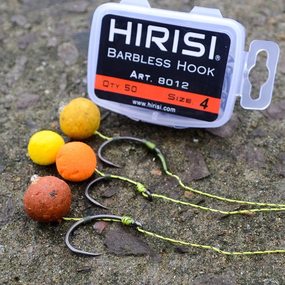 Hirisi 50pcs Coating High Carb - Fishing Hook Barbless review and price