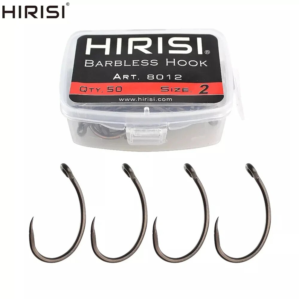 Hirisi 50pcs Coating High Carb - Fishing Hook Barbless review and price